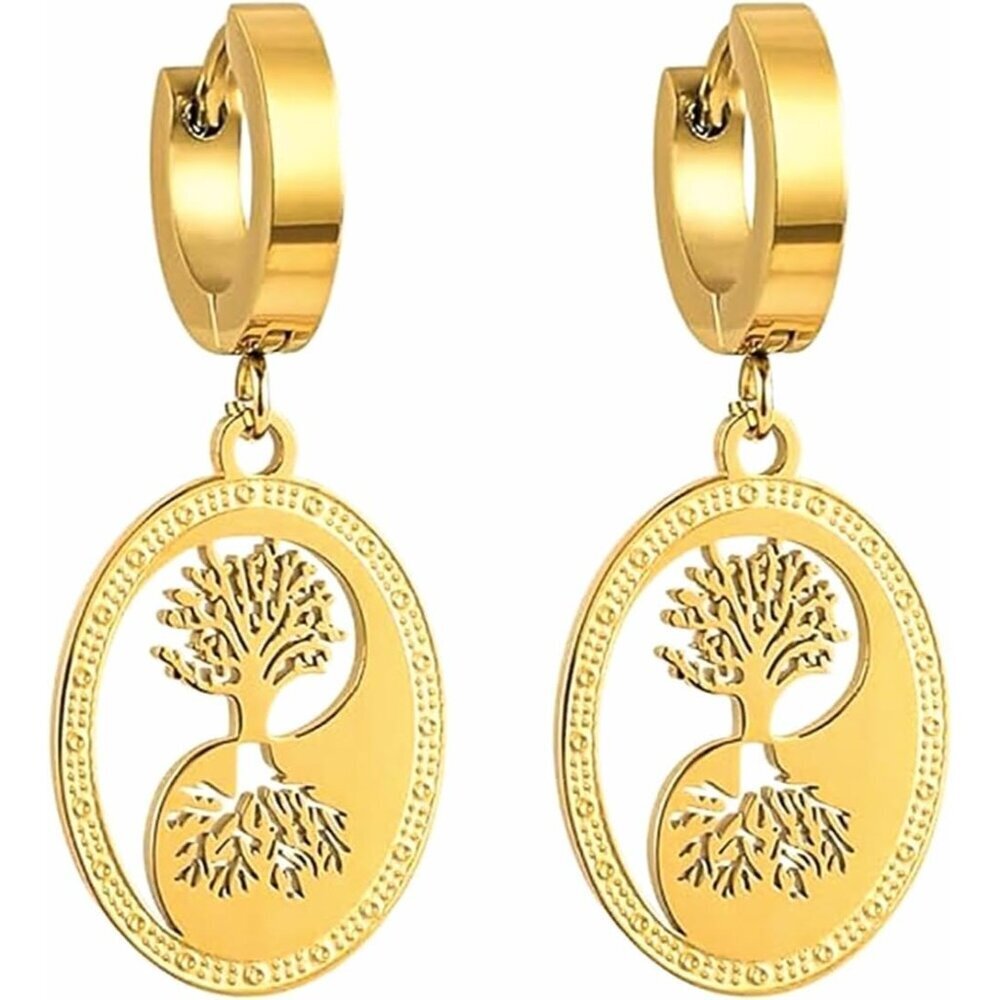 Treelife Gold Dangle Statement Vintage Cute Long Earring for Women Jewelry